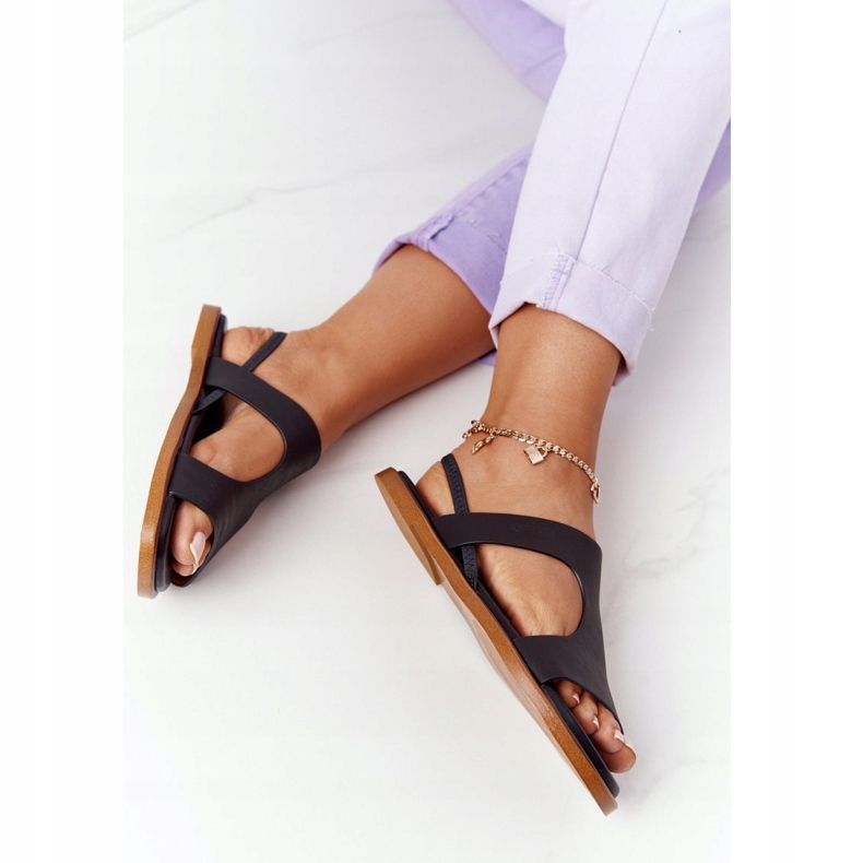 Kožne sandale s manžetom Big Star HH274715 Crna 1