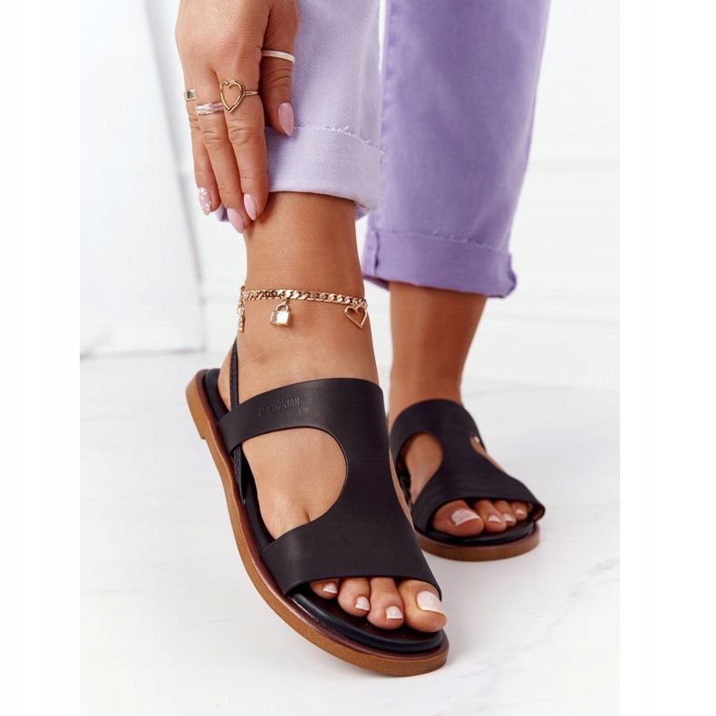 Kožne sandale s manžetom Big Star HH274715 Crna 2