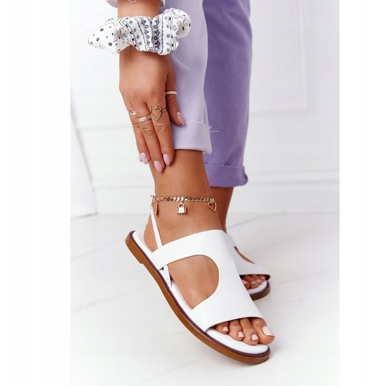 Kožne sandale s manžetom Big Star HH274717 Bijele bijela 2