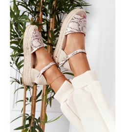 Sandale na platformi s pletenim bež zmijskim uzorkom Megara smeđa 1