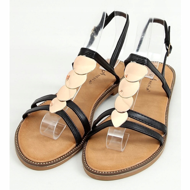 Crne ženske sandale N-101 Black crna 1