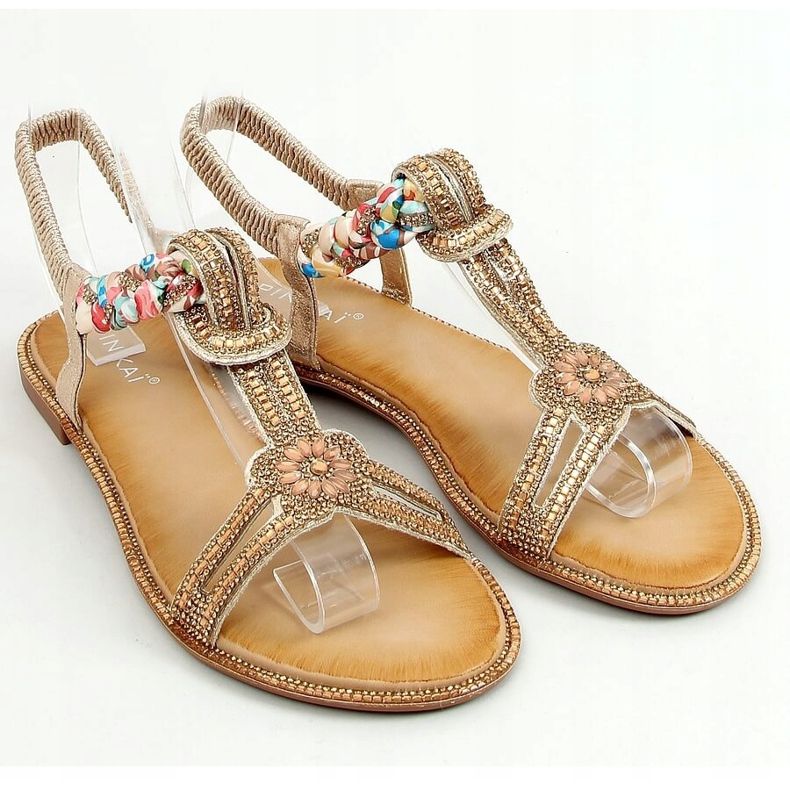 Sandale sa zlatnim kubnim cirkonijima JN11-10 Gold zlatna 1