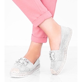 Sive espadrile ukrašene kamenjem Kuban Vibe siva 1