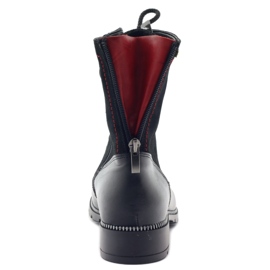 Kožne čizme za žene Kazkobut 2809 crne čizme crno crvena 4