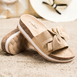 Evento Lagane papuče na platformi bež 1