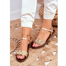 S.Barski Ženske sandale s ravnim zlatom Barski Humanity zlatna 1