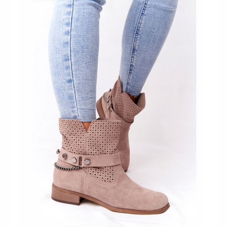 Ažurne proljetne čizme Lewski Shoes 2905-0 Bež 2