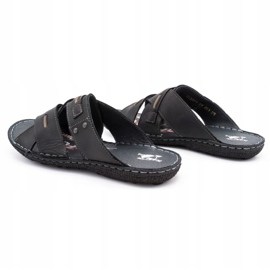 Kampol Muške kožne papuče 201/3 crne crna 4