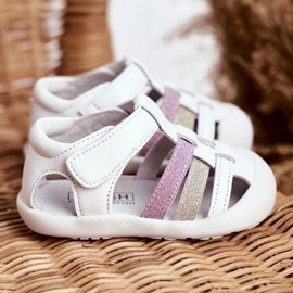 Apawwa Dječje sandale s čičak sjajnim bijelim Ontarioom bijela ružičasta zlatni 3