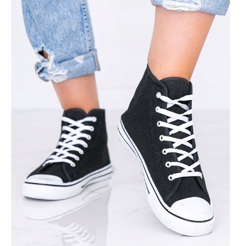 Ženske crne tenisice Gampa gležanj crno 1