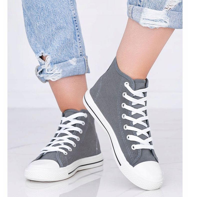 Sive ženske tenisice Gampa gležanj siva 1