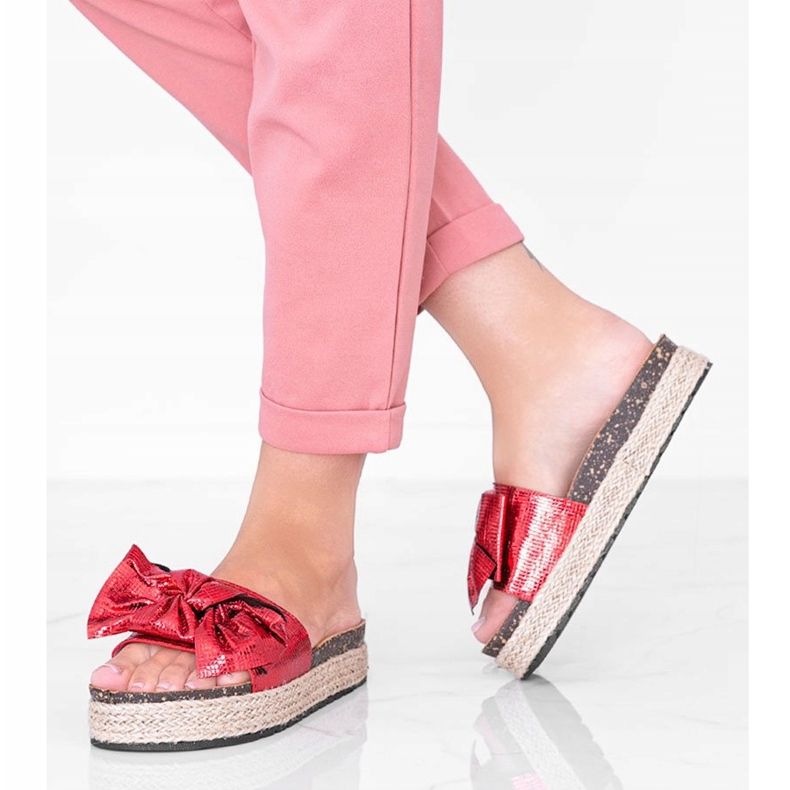 Crvene papuče Columbia s mašnom crvena 1