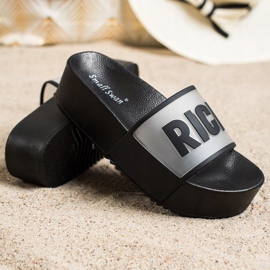 Small Swan Papuče s bogatom platformom crna 1