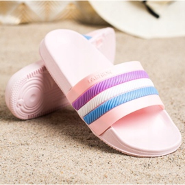 Bona Papuče sa šarenim prugama ružičasta 1