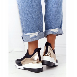 PE1 Tenisice na klin Black and Gold City Beat crna 2