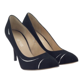 Ženske pumpe na štikli Anis 4474 crne crna srebro 4