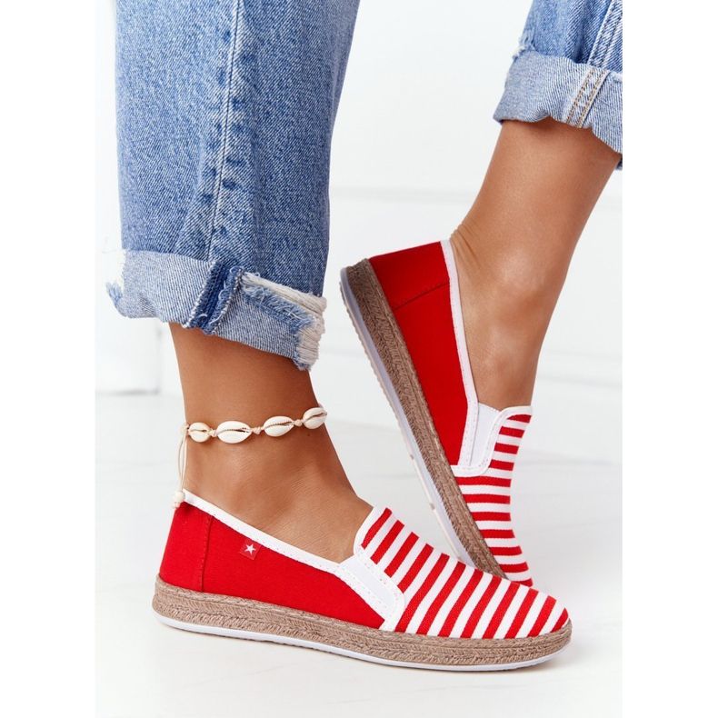 Ženske espadrile Big Star HH276003 Crveno-bijela crvena 2