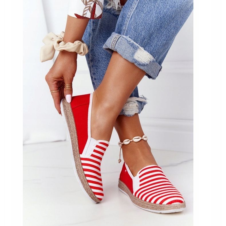 Ženske espadrile Big Star HH276003 Crveno-bijela crvena 1