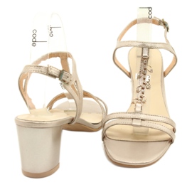 Zlatne sandale na postolju sa cirkonom Espinto S352 zlatni 4