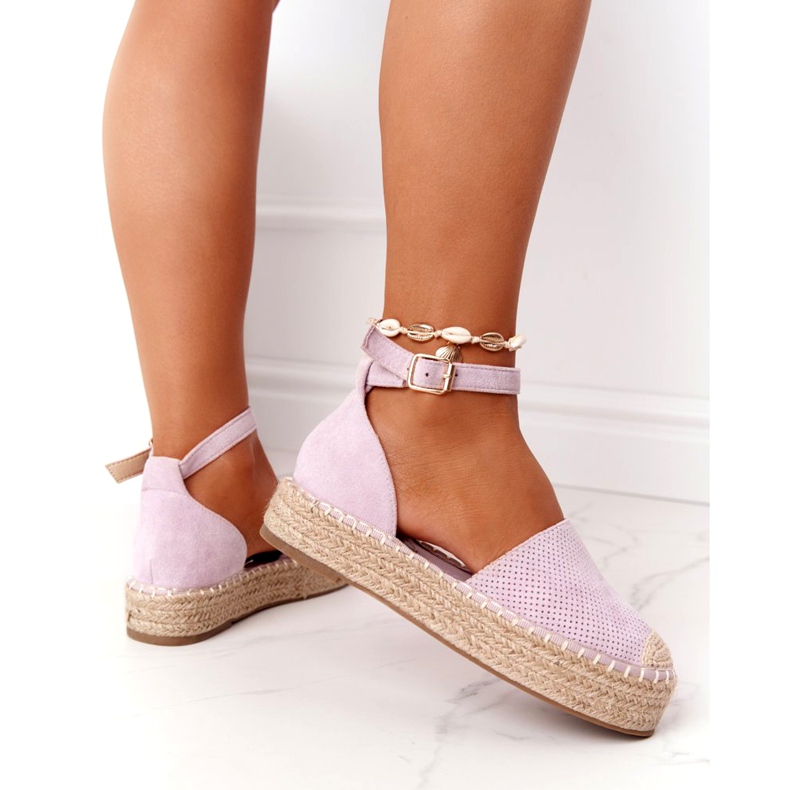 Espadrile na platformi od slame Violet Bali ljubičasta 1