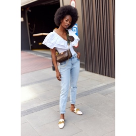 Bež papuče s gornjim dijelovima i lancem bež zovu me 1