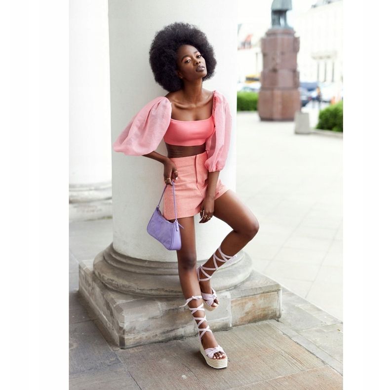 PS1 Vezane sandale na pletenoj platformi Violet La Palma bež ljubičasta 1