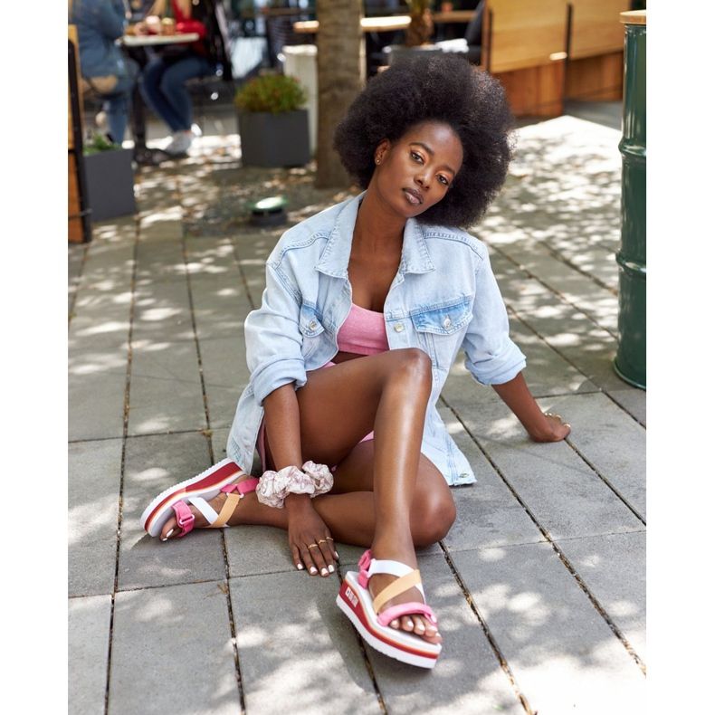 Sandale s pjenom na klin Big Star HH274A083 Ružičasta 1