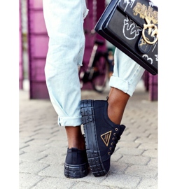 Ženske tenisice na životnoj platformi Black Big City crna 1