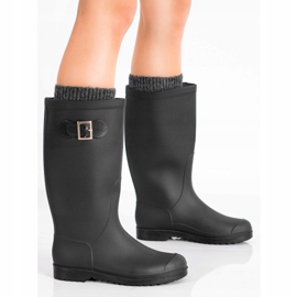 SHELOVET Visoke gumene galoše crno 1