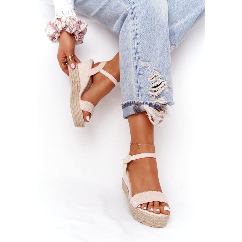 PS1 Bež balearske sandale na klin 5