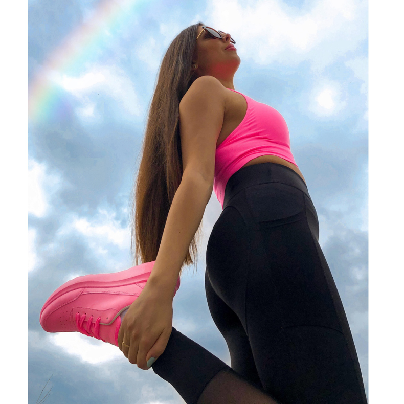 SHELOVET Klasične tenisice od eko kože ružičasta 2