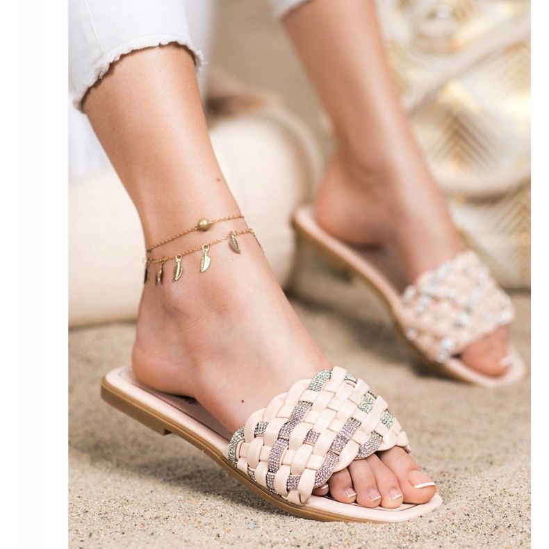 Balada Papuče s kubnim cirkonijem bež 1