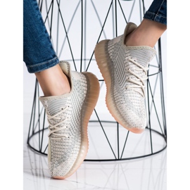 SHELOVET Tekstilne tenisice na platformi bež 2