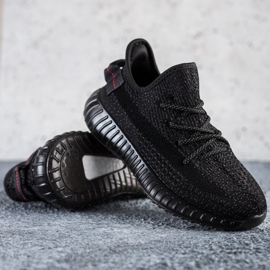 SHELOVET Tekstilne tenisice na platformi crno 1