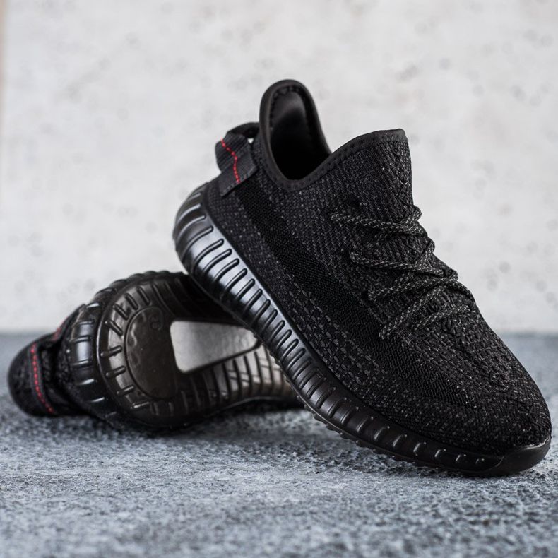 SHELOVET Tekstilne tenisice na platformi crna 1