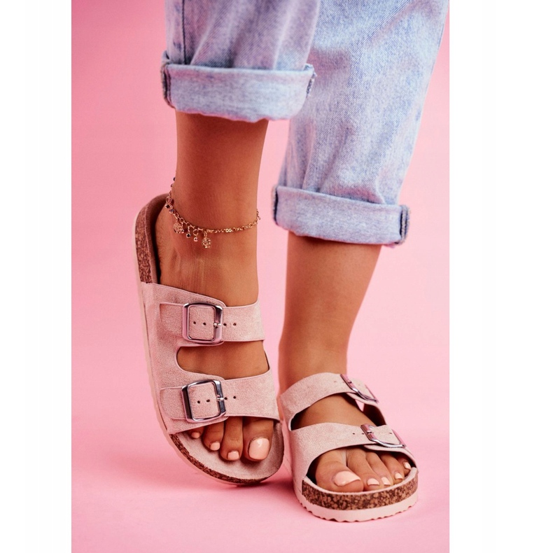 EVE Ženske papuče na plutu sa kopčama Pink Si Senor ružičasta 4