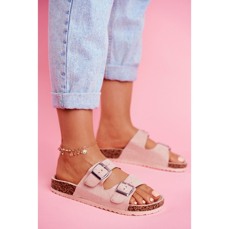 EVE Ženske papuče na plutu sa kopčama Pink Si Senor ružičasta 3