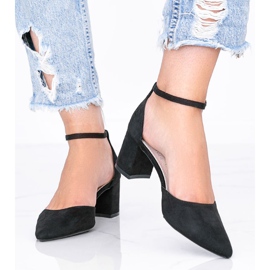 Crne pumpe na niskom Gemma stupu crna 1