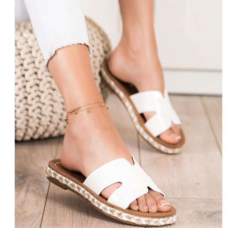 SHELOVET Ležerne bijele papuče bijela 1