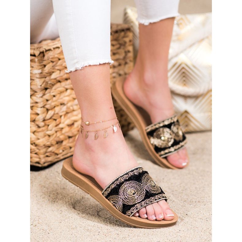 Bona Elegantne papuče crno 1