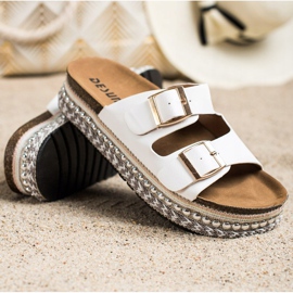 SHELOVET Papuče s ukrasnom platformom bijela 1