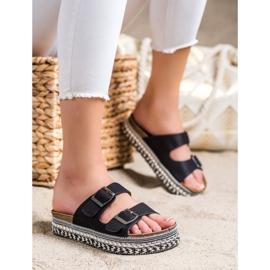 SHELOVET Papuče s ukrasnom platformom crno 1