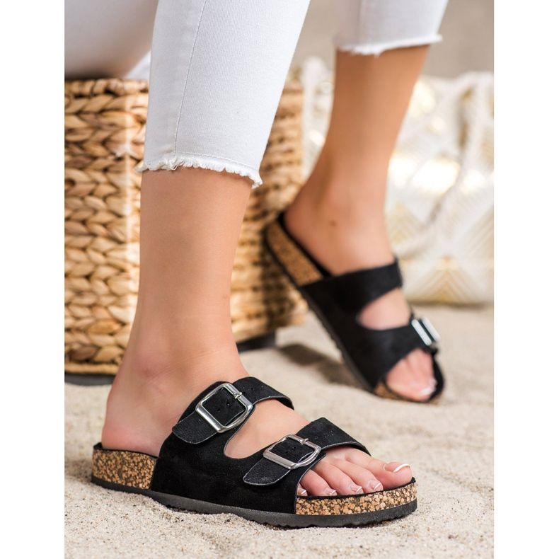 Evento Ležerne papuče s kopčom crna 2