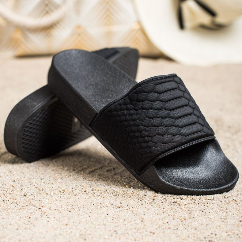 SHELOVET Crne tekstilne papuče crna 1