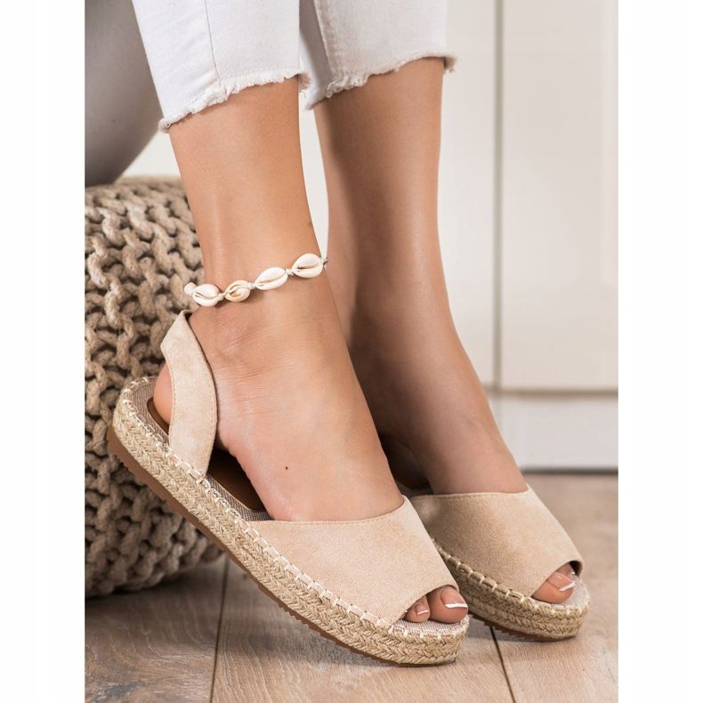 Ideal Shoes Klizne espadrile bež 2