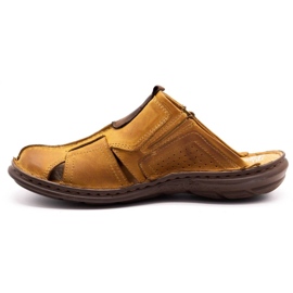 Polbut Kožne muške papuče 312 crvene raznobojna naranča 1