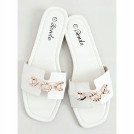 Papuče s ukrasnim lancem bijele 35-230 Bijele bijela 1