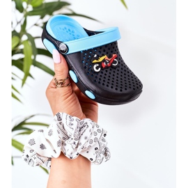 Dječje pjenušave papuče Kroks crno-plavi Oliver plava 2