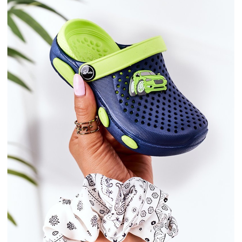 Dječje papuče od pjene Kroks Navy Blue-Green Oliver plava zelena 1
