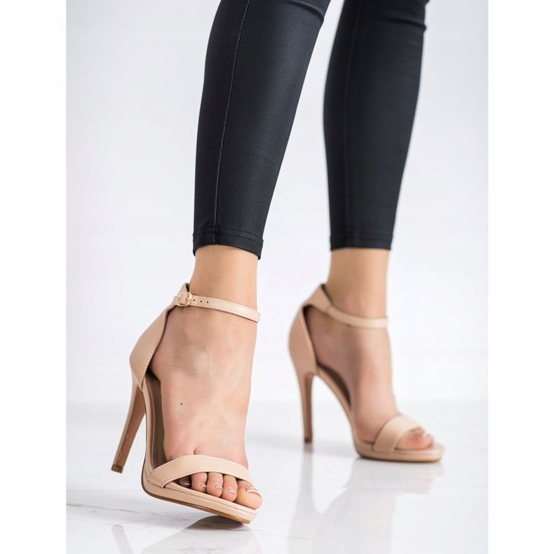 Renda Klasične sandale na visoku petu bež 1